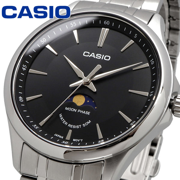 Casio Moon Phase Stainless Steel Men's Watch MTP-M100D-1AVDF