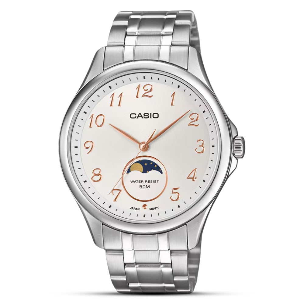 Casio Moon Phase White Dial Men's Watch | MTP-M110D-7AVDF