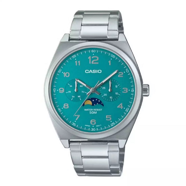 Casio Moon Phase Green Dial Men's Watch| MTP-M300D-3AVDF