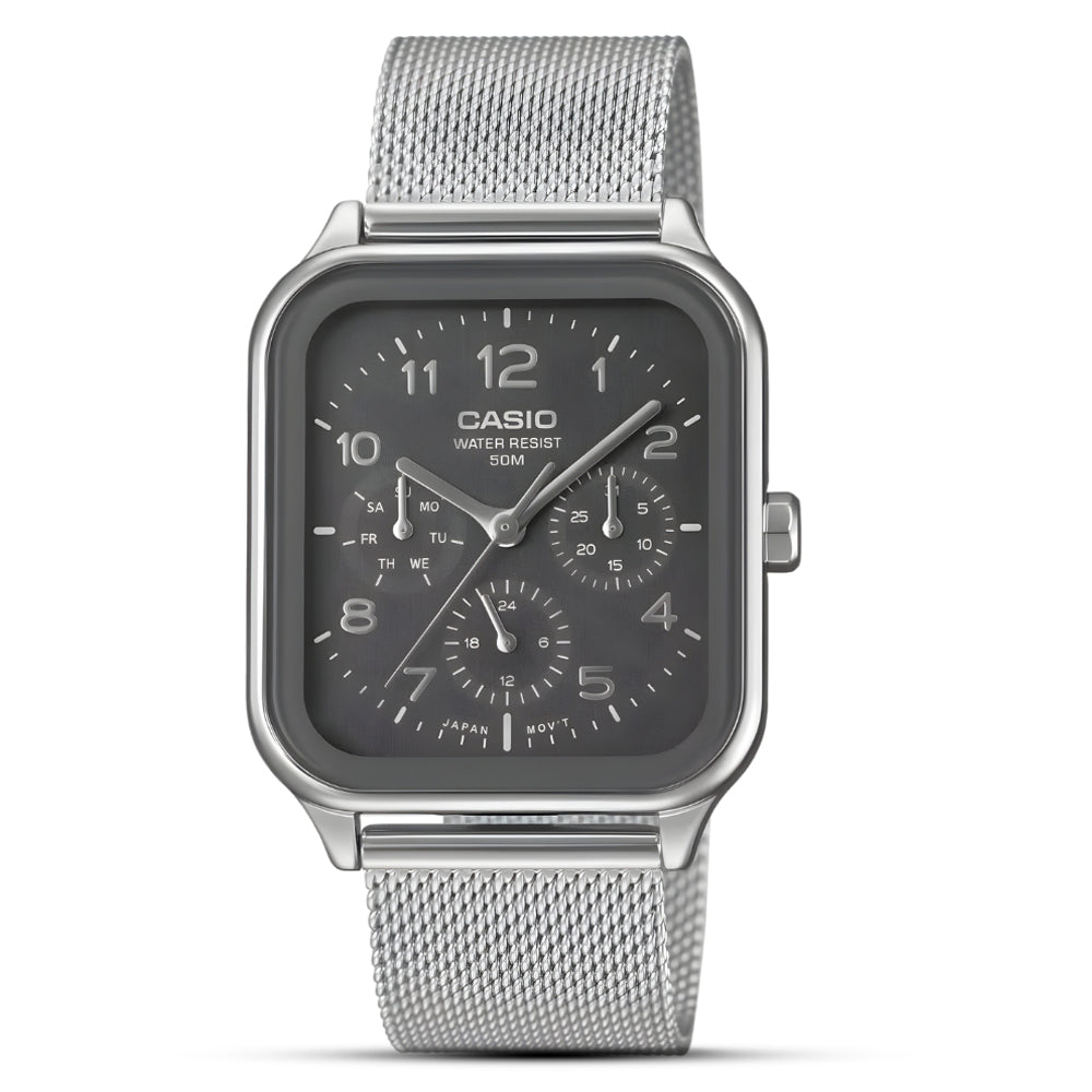 Casio Grey Square Dial Mesh Chain Strap Men's Watch MTP-M306M-8AVDF