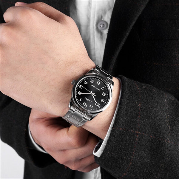 Casio Black Dial Stainless Steel Standard Watch MTP-V001D-1BUDF