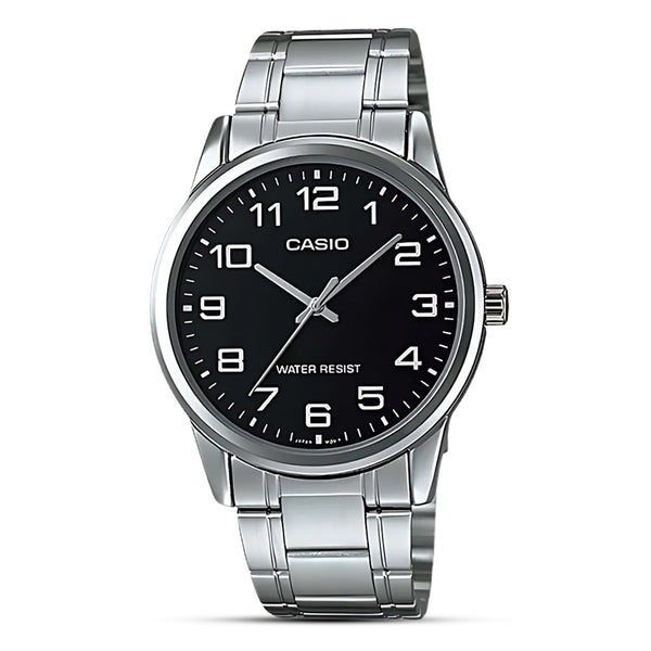 Casio Black Dial Stainless Steel Standard Watch MTP-V001D-1BUDF