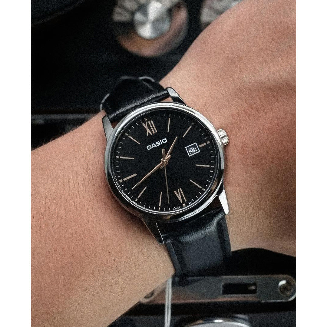 Casio Classic Date Black Dial Men's Watch | MTP-V002L-1B3UDF
