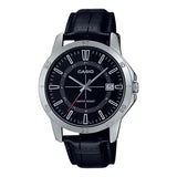 Casio Formal Black Dial Leather Strap Mens Watch | MTP-V004L-1CUDF