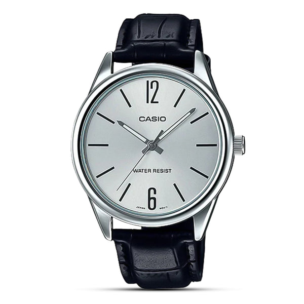 Casio Enticer Silver Dial Leather Belt Men's Watch | MTP-V005L-7BUDF