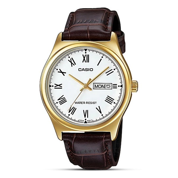Casio Analog Day Date White Dial Men's Watch | MTP-V006GL-7BUDF