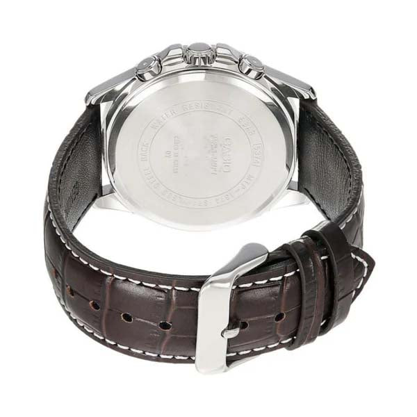 Casio Enticer Silver Dial Leather Strap Men's Watch| MTP-V006L-7CUDF