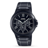 CASIO ANALOGUE BLACK DIAL STAINLESS STEEL MEN'S WATCH | MTP-V300B-1AUDF