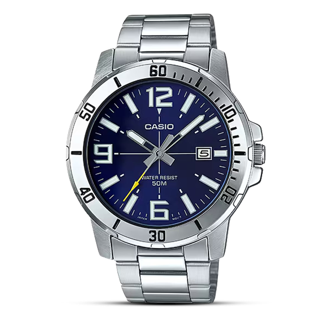 Casio Enticer Stainless Steel Blue Dial Men's Watch MTP-VD01D-2BVUDF