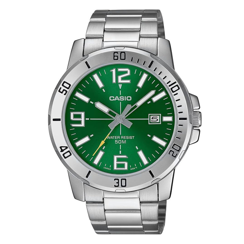 Casio Enticer Green Dial Men's Watch | MTP-VD01D-3BVUDF