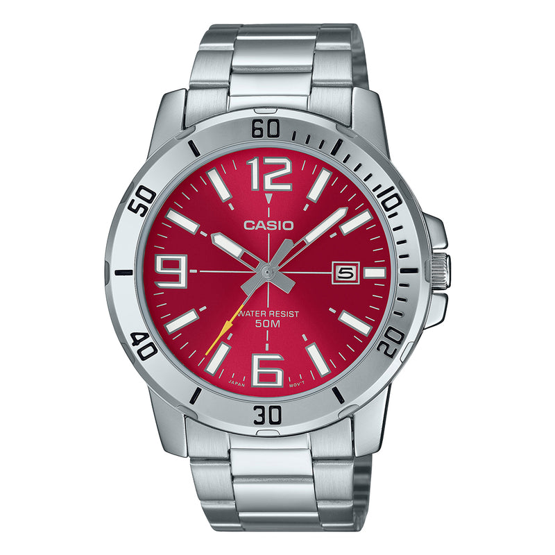 Casio Enticer Red Dial Men's Watch | MTP-VD01D-4BVUDF