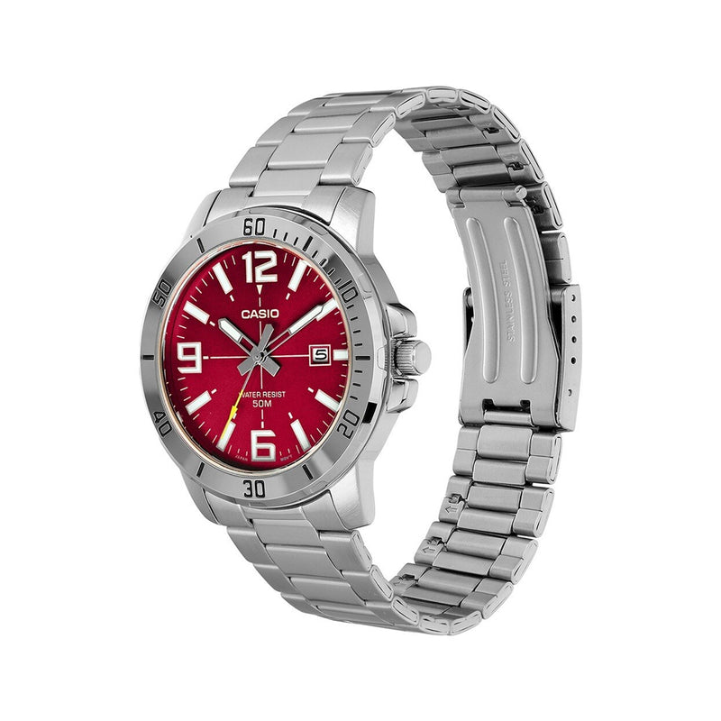 Casio Enticer Red Dial Men's Watch | MTP-VD01D-4BVUDF