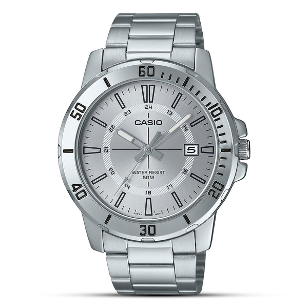 Casio Enticer Silver Stainless Steel Men's Watch| MTP-VD01D-7CVUDF