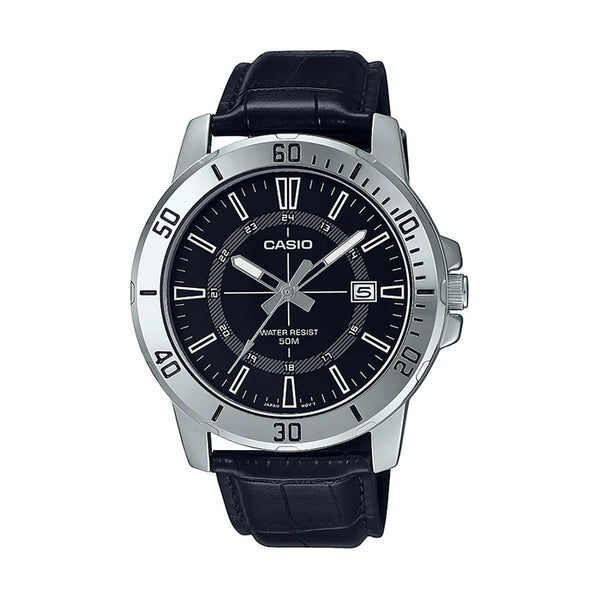 Casio General Black Dial Leather Men's Watch| MTP-VD01L-1CVUDF