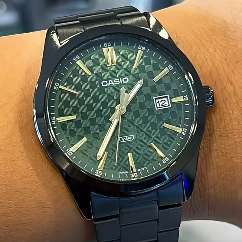 Casio Enticer Analog Green Chess Dial Men's Watch | MTP-VD03B-3AUDF