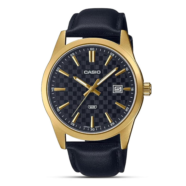 Casio Enticer Black Chess Dial Watch For Men MTP-VD03GL-1AVUDF