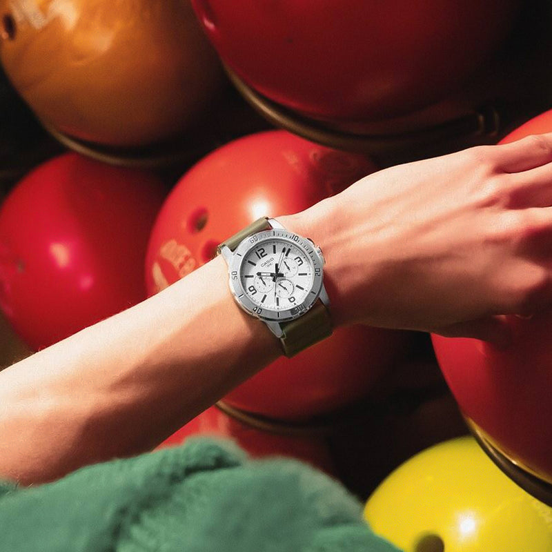 Casio Sporty Multifunction White Dial Men's Watch | MTP-VD300-3BUDF