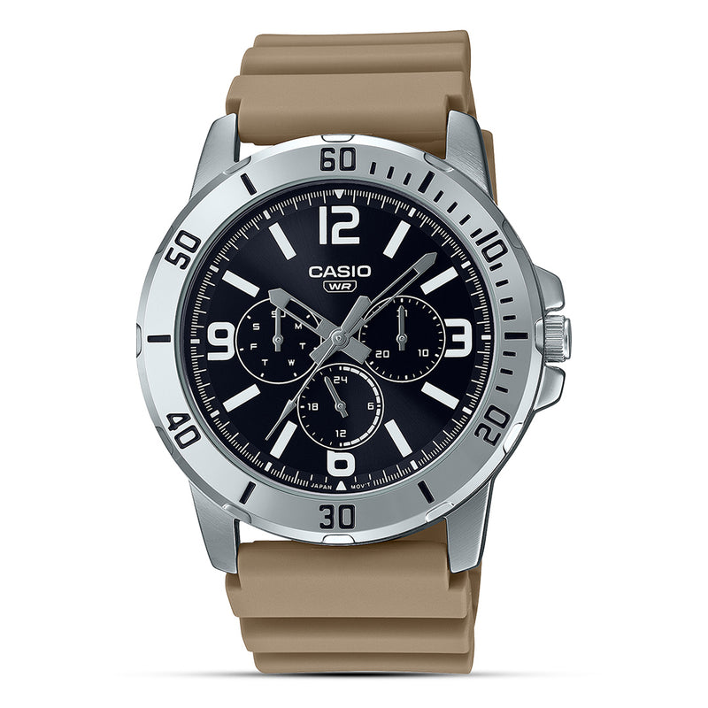 Casio Sporty Multifunction Black Dial Men's Watch | MTP-VD300-5BUDF