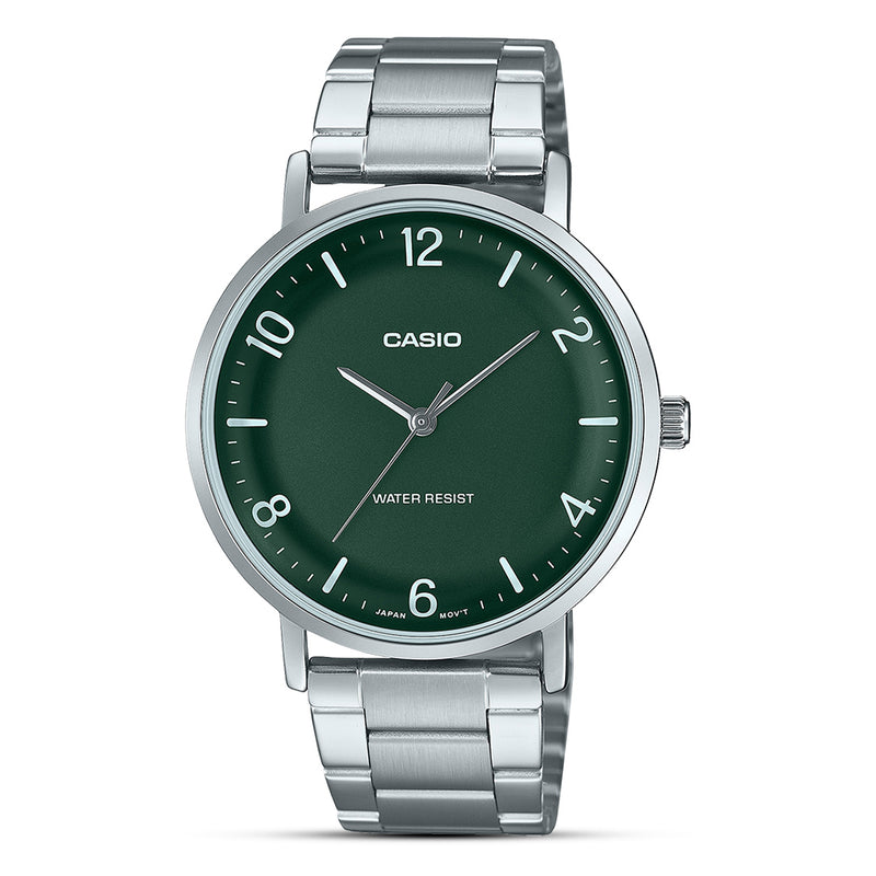 Casio Enticer Dark Green Dial Men's Watch | MTP-VT03D-3BDF