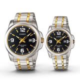 Casio Casio Enticer Two Tone Black Dial Couple Watch | MTP/LTP-1314SG-1AVDF