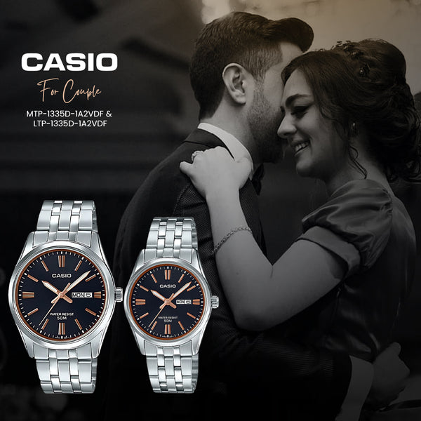 Casio Casio Enticer Black Dial Couple Watch | MTP/LTP-1335D-1A2VDF