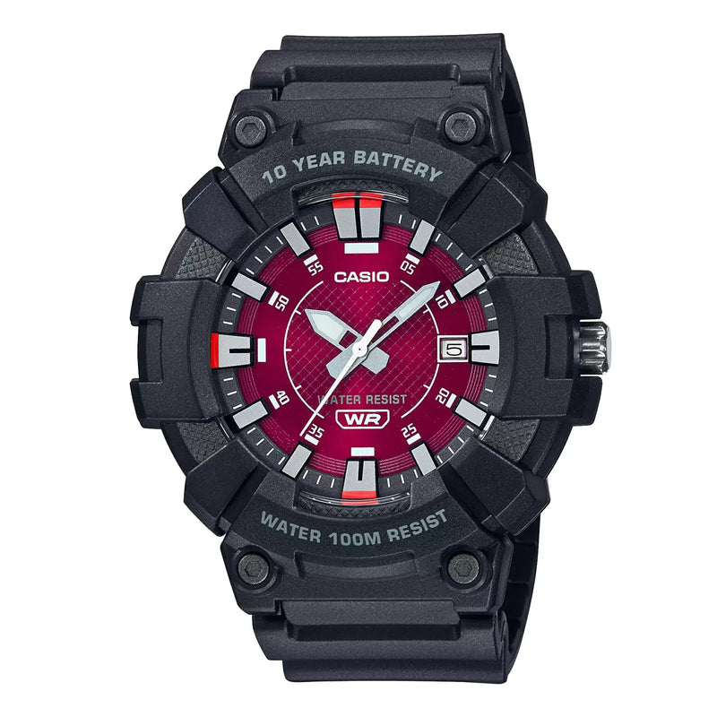 Casio Youth Sports Red Dial Resin Strap Men's Watch | MW-610H-4AVDF