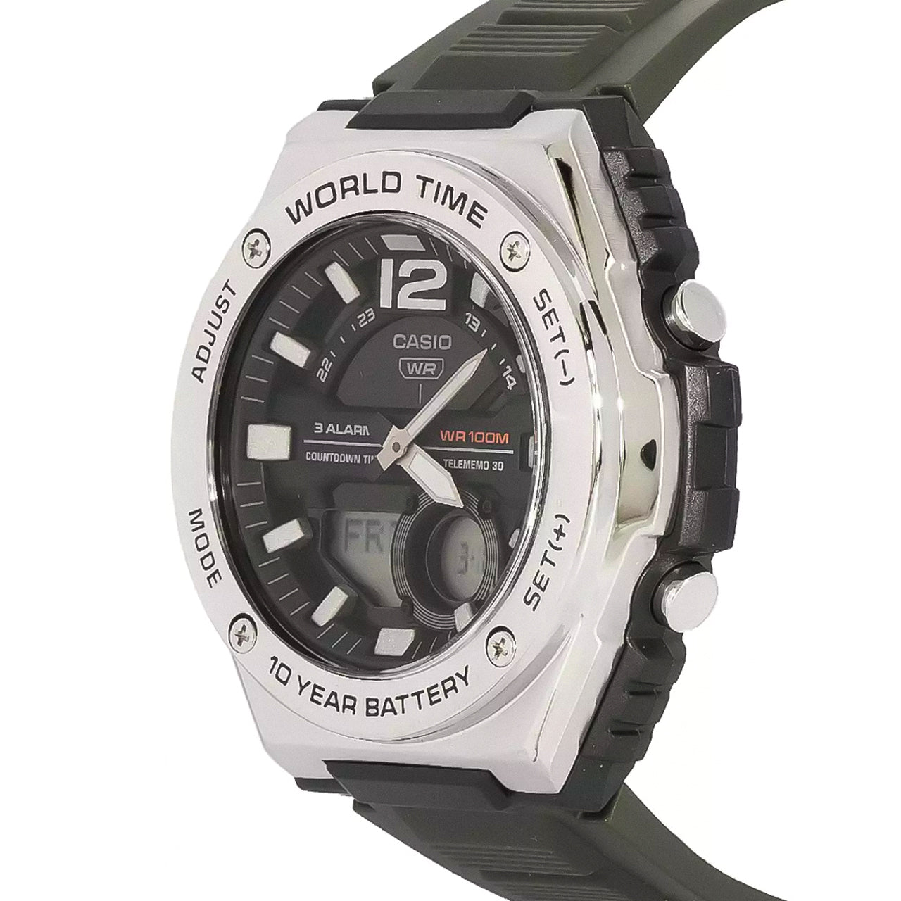 Orologio da uomo Casio analogico digitale standard con cinturino in resina quadrante verde al quarzo MWQ-100-3AV 100M Orologio da uomo Casio analogico digitale standard con cinturino in resina quadrante verde al quarzo MWQ-100-3AV 100M