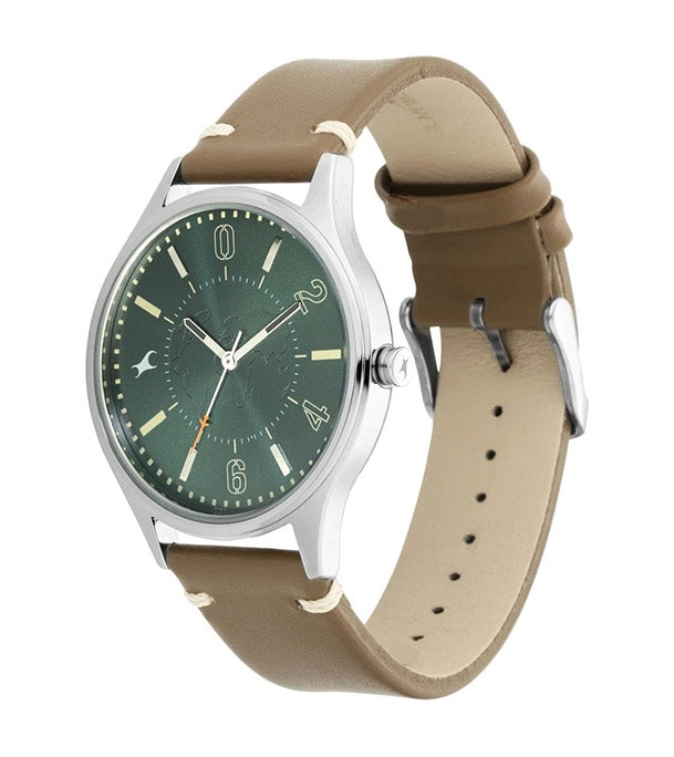 Fastrack Tripster Analog Green Dial Men's Watch NP3237SL01