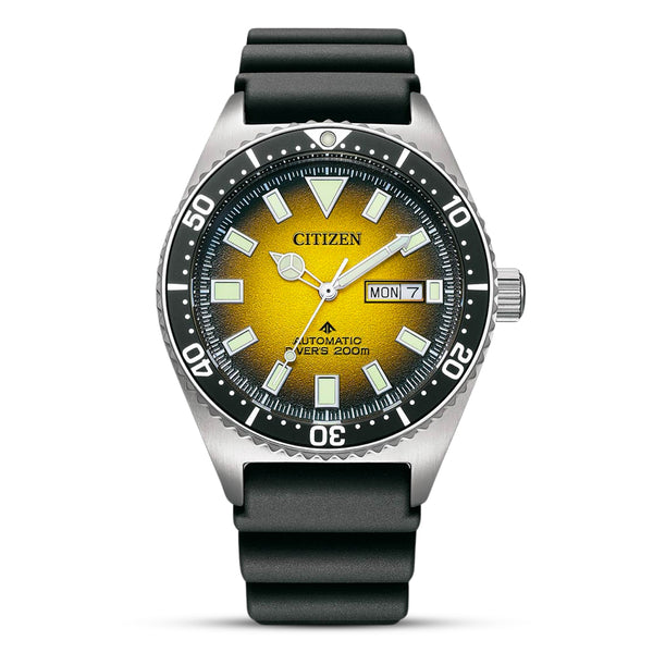 Citizen Promaster Diver Automatic Yellow Dial Men's Watch NY0120-01X