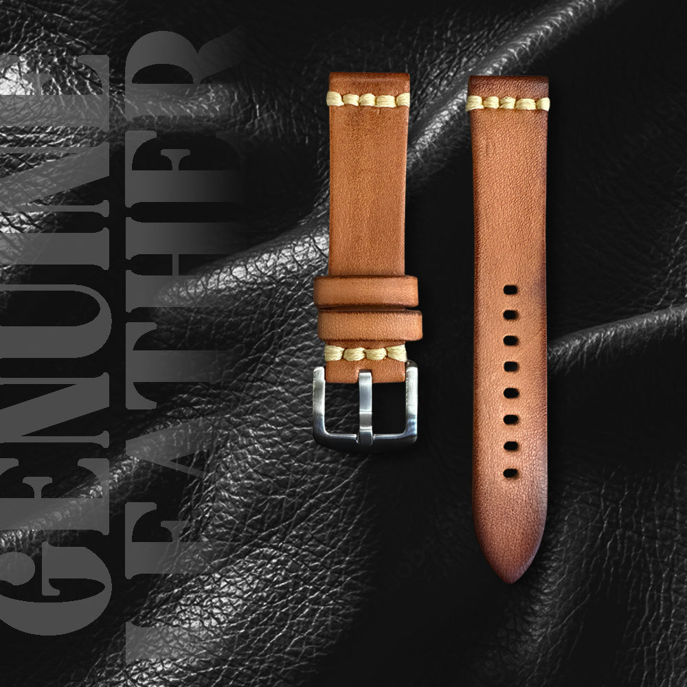 Cavern 20mm Coconut Texture Light Brown Leather Strap