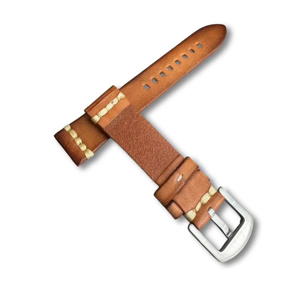 Cavern 20mm Coconut Texture Light Brown Leather Strap