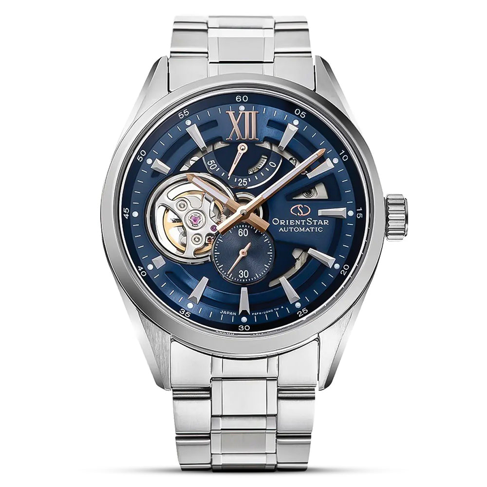 Orient Star Modern Skeleton Blue Dial Automatic Watch RK-AV0135L