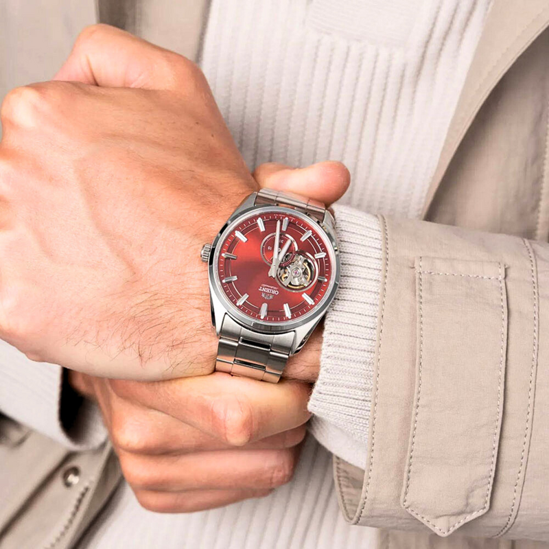 ORIENT CONTEMPORARY SEMI-SKELETON RED DIAL MEN'S WATCH| RA-AR0010R