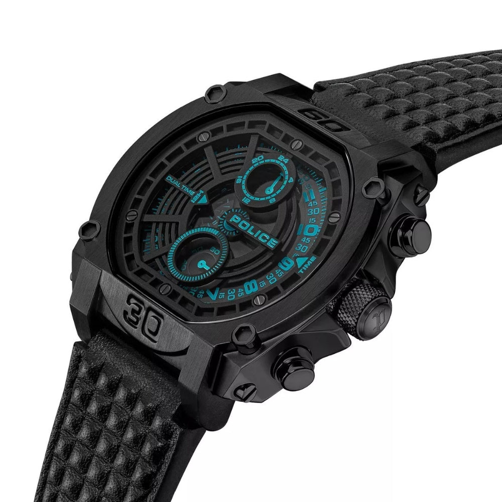 Police Norwood Analog Black Leather Men's Watch PEWGF0040001