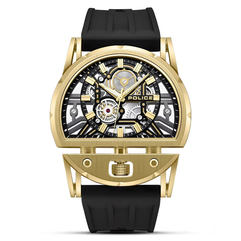 Police Daintreee 2.0 Gold Skeleton Dial Men's Watch PEWGM0081508