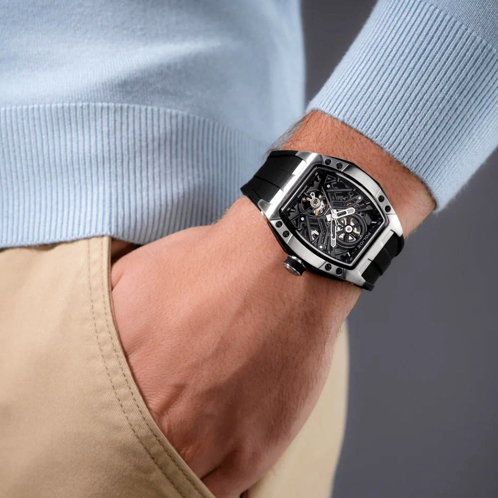 Police Tampa Automatic Skeleton Dial Men's Watch PEWGR0082102