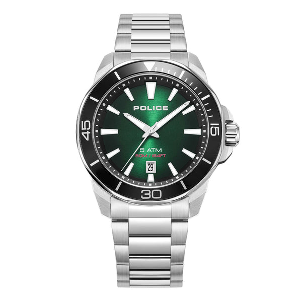 Police Thornton Green Sunray Dial Men's Watch | PEWJH0021401