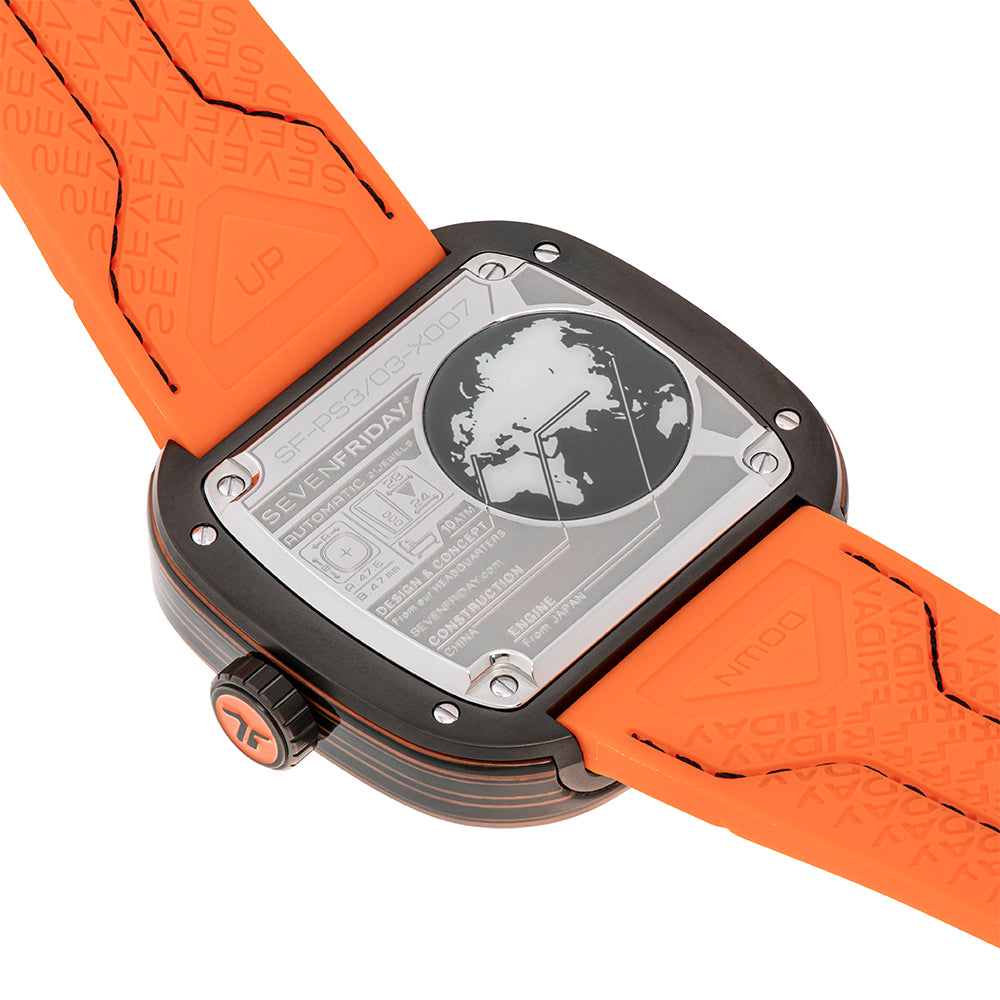 SEVENFRIDAY "CCO" ORANGE AUTOMATIC WATCH PS3/03
