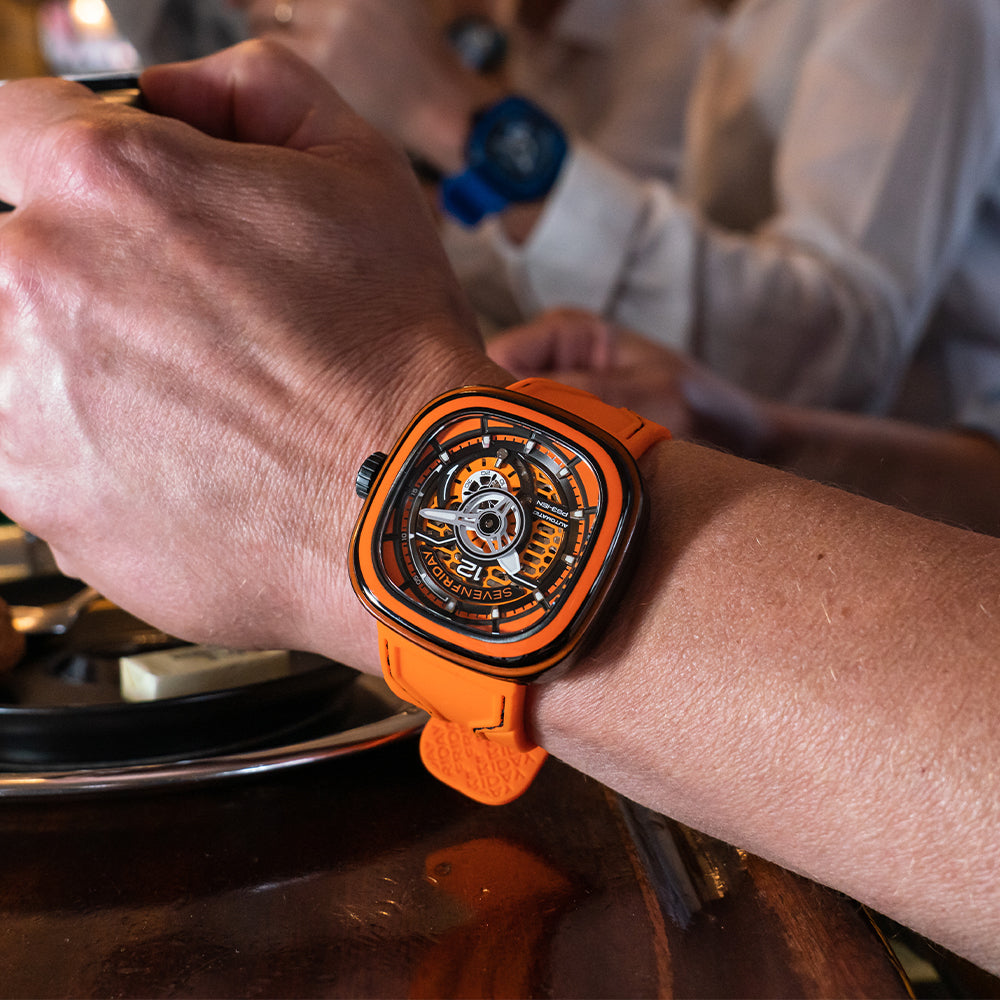 SEVENFRIDAY "CCO" ORANGE AUTOMATIC WATCH PS3/03