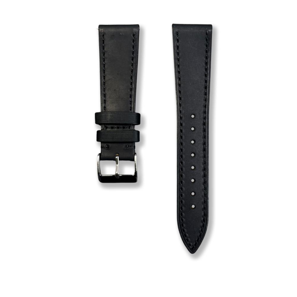 Leather Strap Plain Black | 22MM