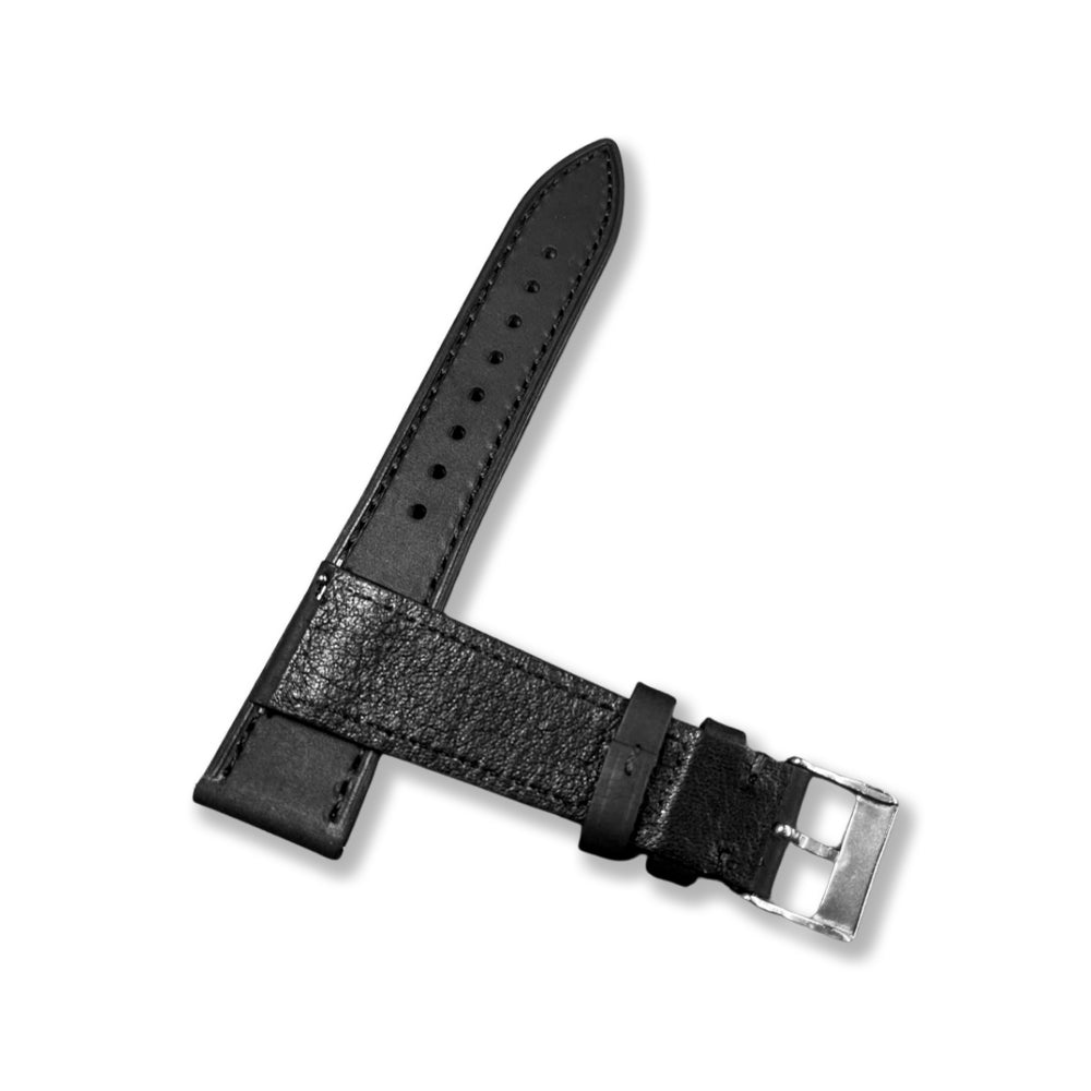 Leather Strap Plain Black | 20MM