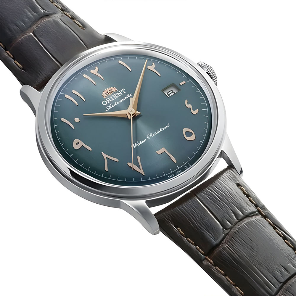 Orient "Bambino Version 2" Arabic Green Dial Automatic Watch | RA-AC0035E