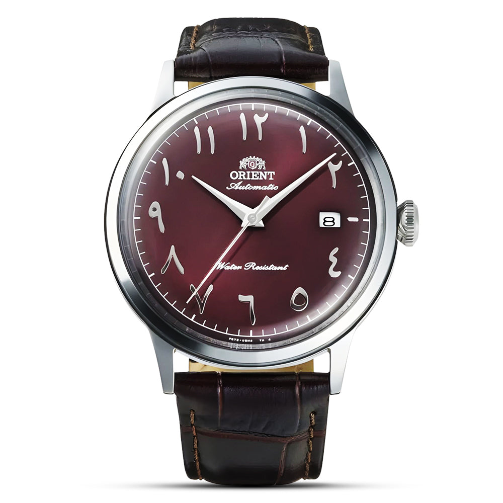Orient "Bambino Version 2" Arabic Maroon Dial Automatic Watch | RA-AC0037R