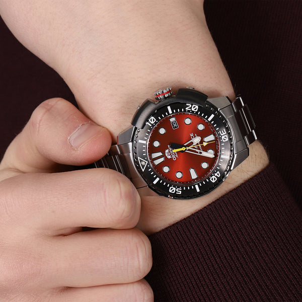 Orient M-Force Divers Red Dial Automatic Watch | RA-AC0L02R00B