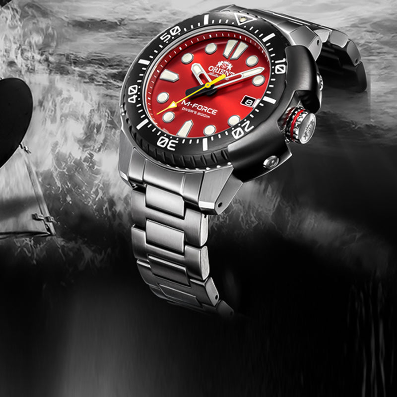 Orient M Force Divers Red Dial Automatic Watch RA AC0L02R00B