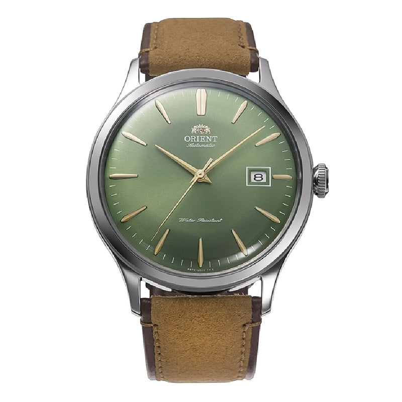 Orient Bambino Green Dial Mechanical Leather Strap Watch| RA-AC0P01E