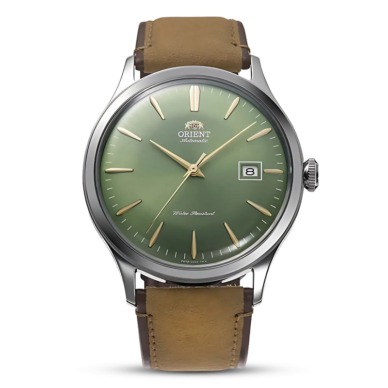 Orient Bambino Green Dial Mechanical Leather Strap Watch| RA-AC0P01E