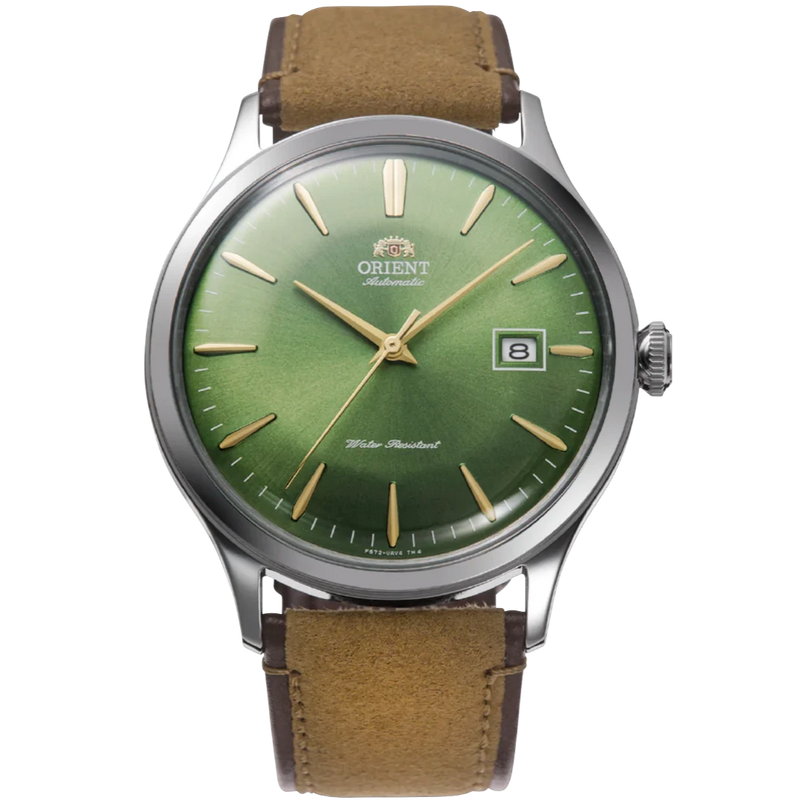 Orient Bambino Green Dial Mechanical Leather Strap Watch| RA-AC0P01E