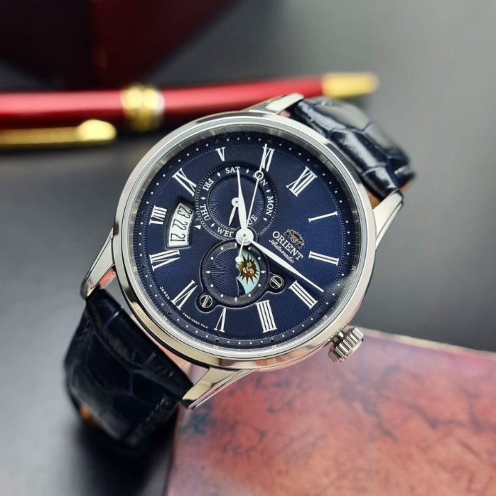 Orient Sun & Moon Automatic Blue Dial Men's Watch | RA-AK0011D30B