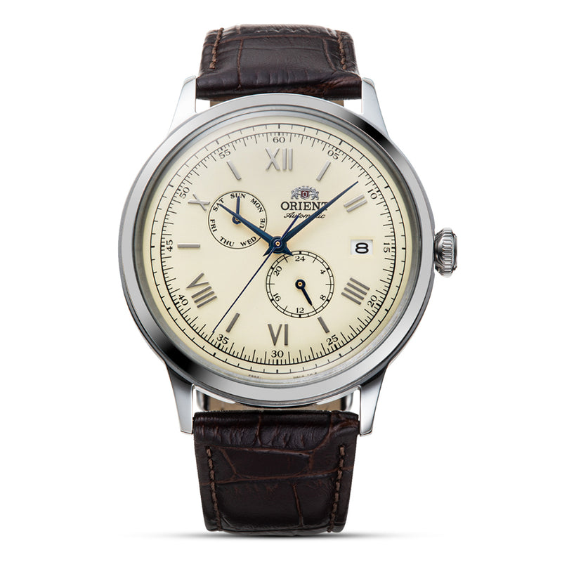 Orient Bambino Beige Dial Mechanical Leather Strap Watch| RA-AK0702Y